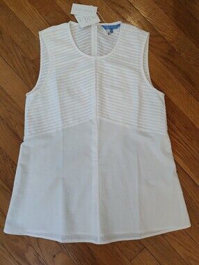 NWT Alice Walk White Pleated Sleeveless Tank Top XS
